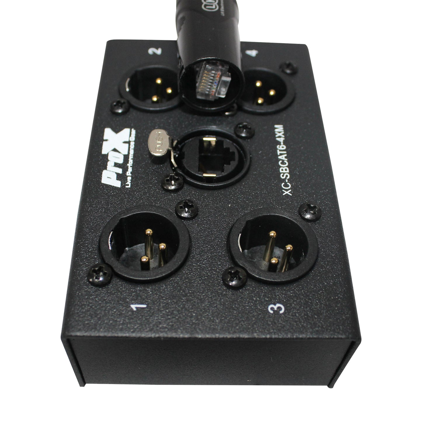 ProX CAT6 Audio/DMX Snake Boxes 4-Channel Portable Snake Box | Male