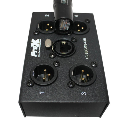 ProX CAT6 Audio/DMX Snake Boxes 4-Channel Portable Snake Box | Male