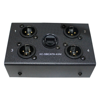ProX CAT6 Audio/DMX Snake Boxes 4-Channel Portable Snake Box | Male