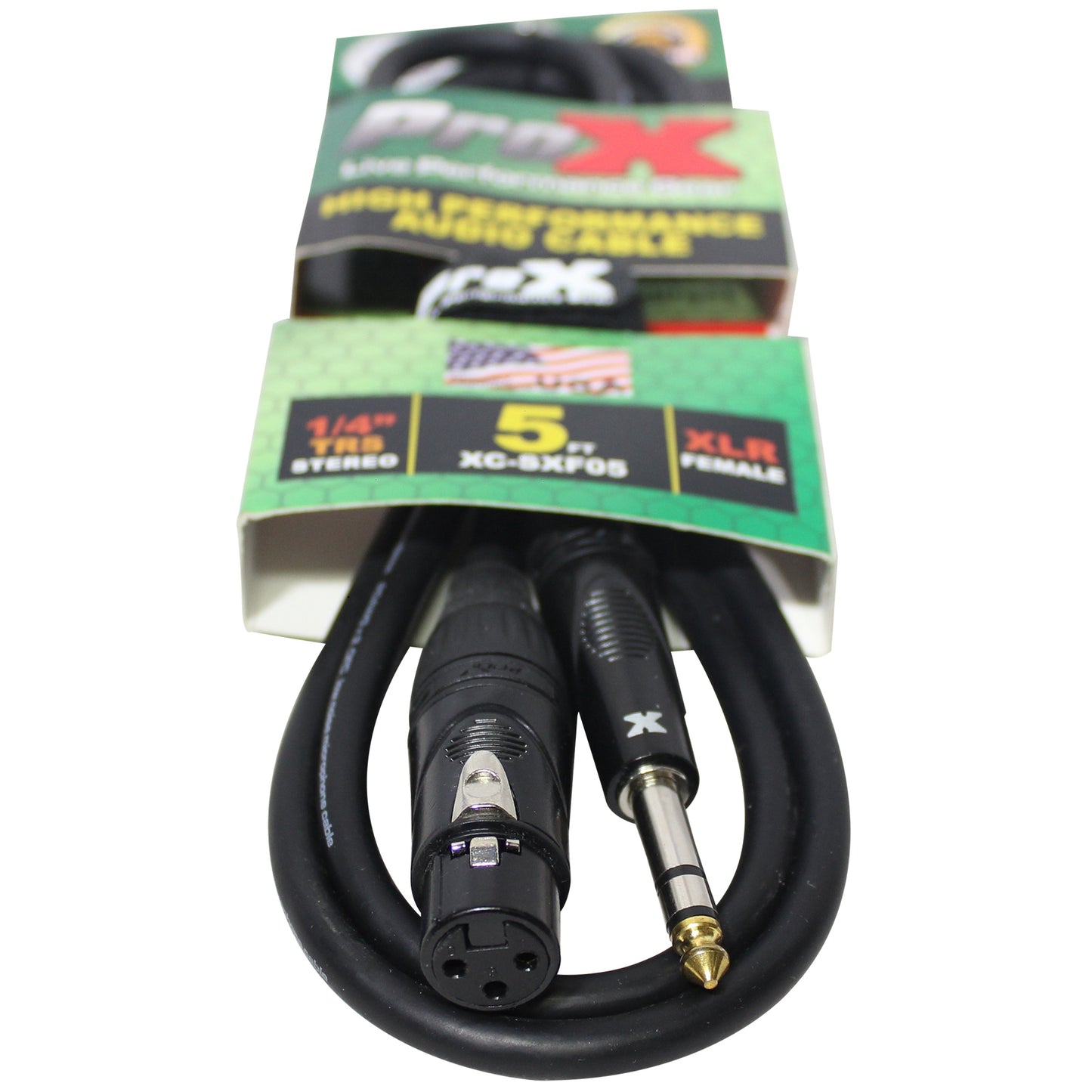 ProX TRS to XLR-F Balanced Audio Cables OFC Conductors With Metal Housings | 5 ft