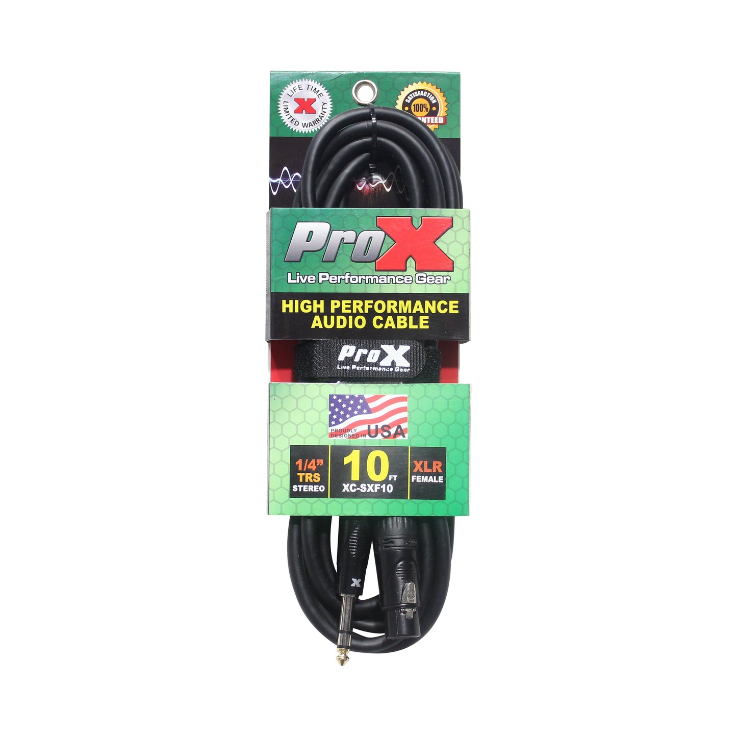 ProX TRS to XLR-F Balanced Audio Cables OFC Conductors With Metal Housings | 10 ft