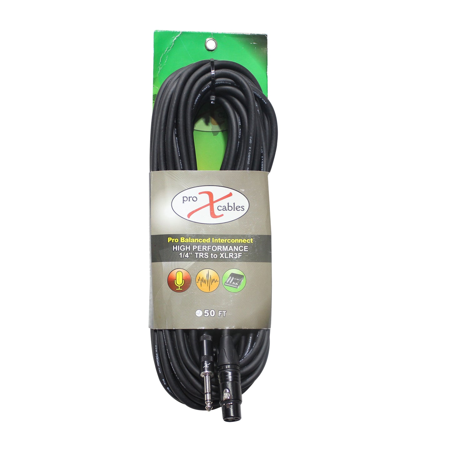 ProX TRS to XLR-F Balanced Audio Cables OFC Conductors With Metal Housings | 50 ft
