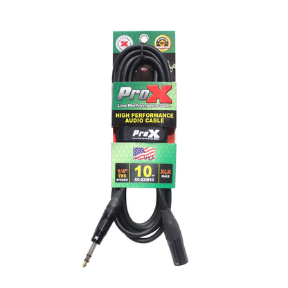 ProX XLR-M to TRS Balanced Audio Cables OFC High Performance Cable | 10 ft