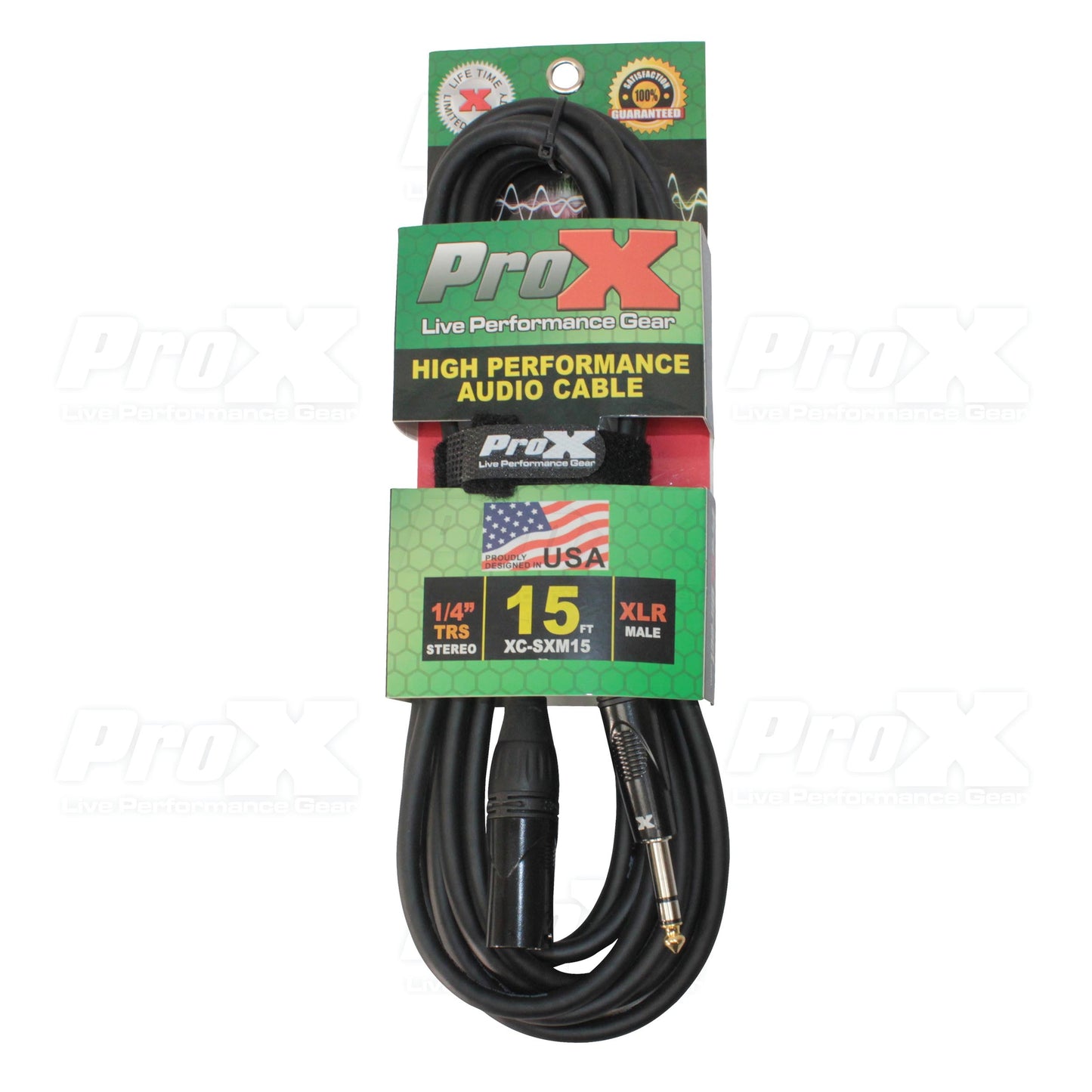 ProX XLR-M to TRS Balanced Audio Cables OFC High Performance Cable | 15 ft