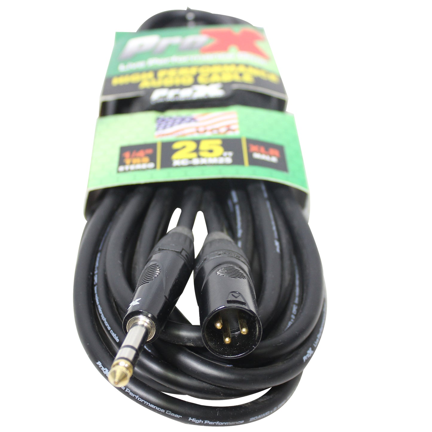 ProX XLR-M to TRS Balanced Audio Cables OFC High Performance Cable | 25 ft