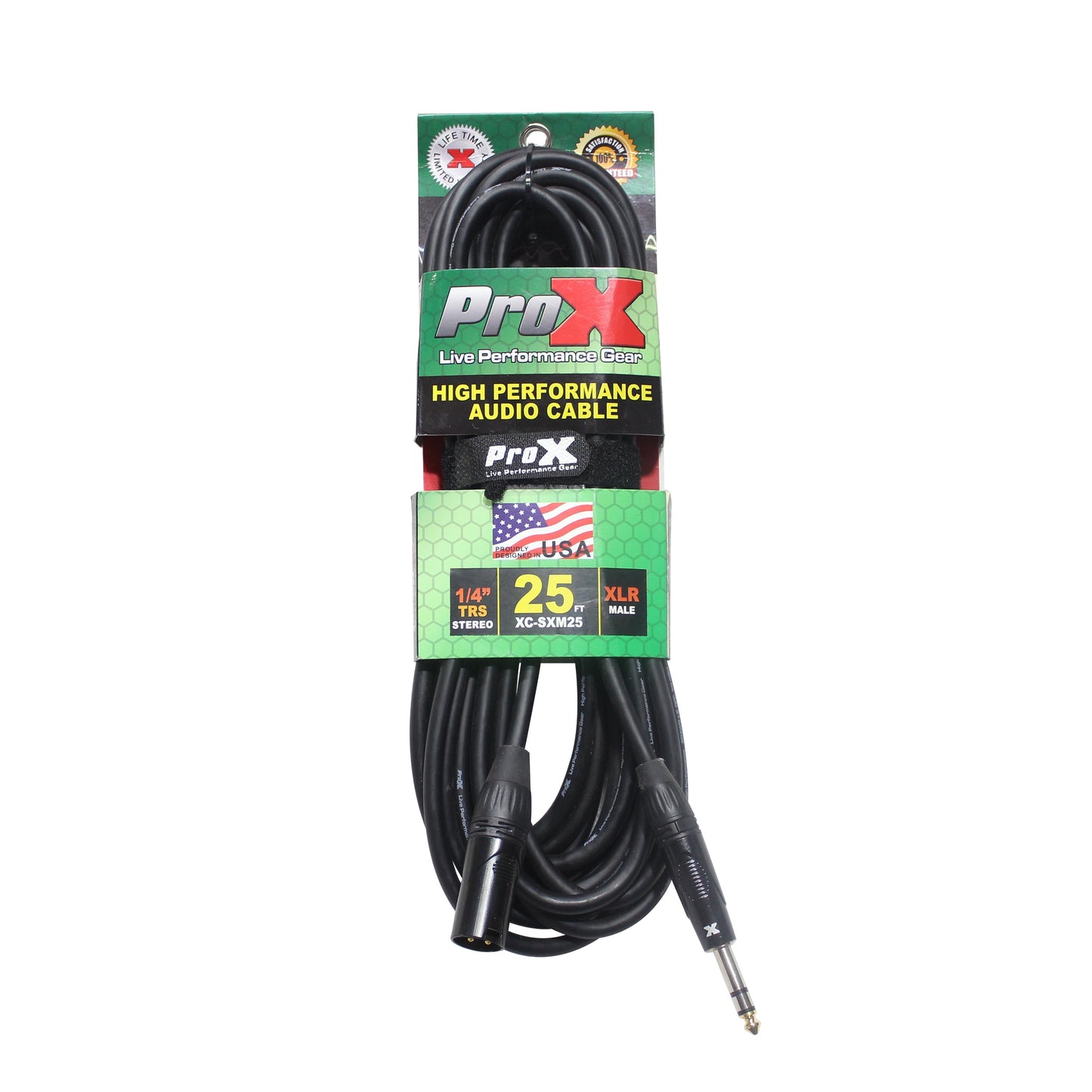 ProX XLR-M to TRS Balanced Audio Cables OFC High Performance Cable | 25 ft