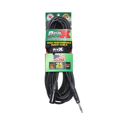 ProX XLR-M to TRS Balanced Audio Cables OFC High Performance Cable | 25 ft
