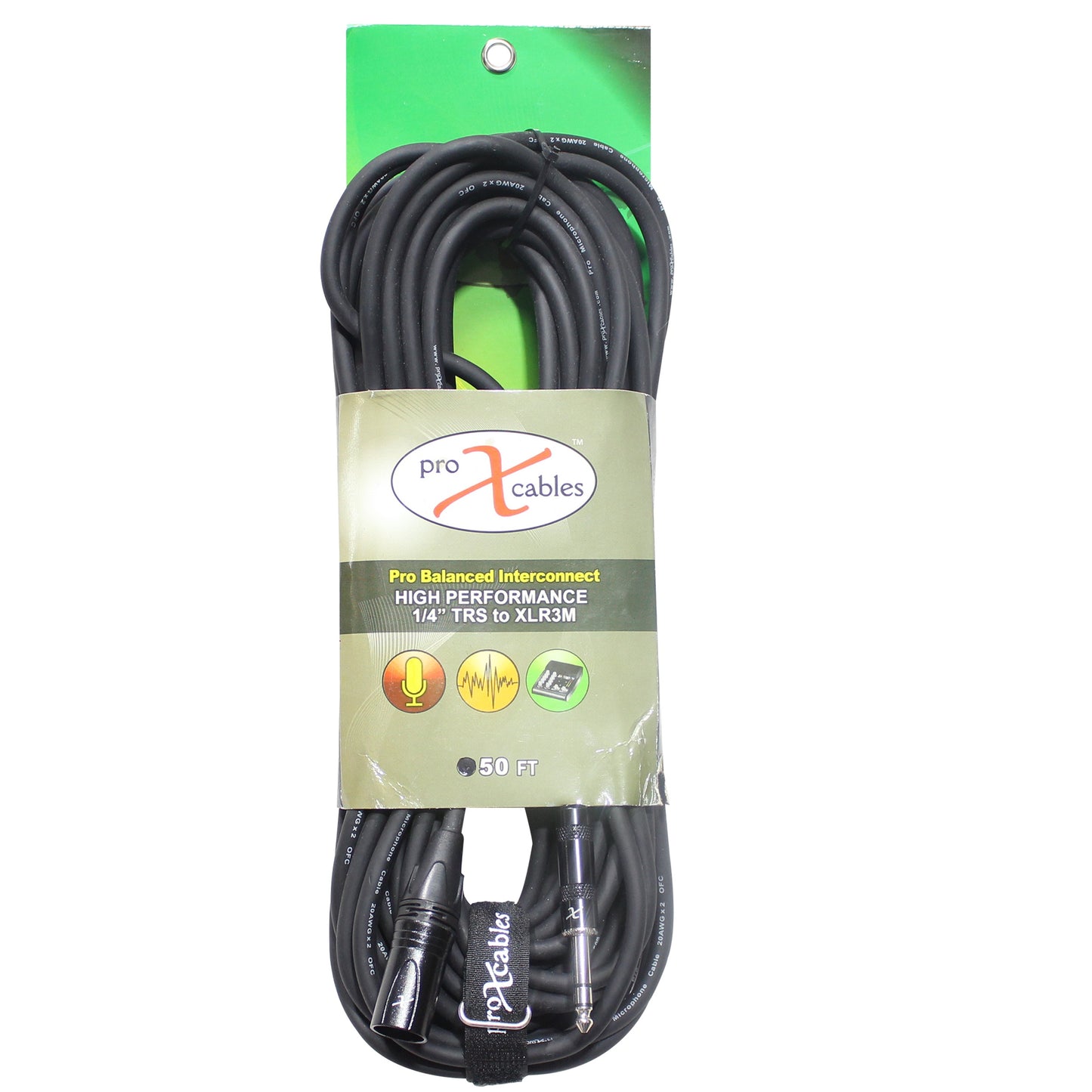 ProX XLR-M to TRS Balanced Audio Cables OFC High Performance Cable | 50 ft