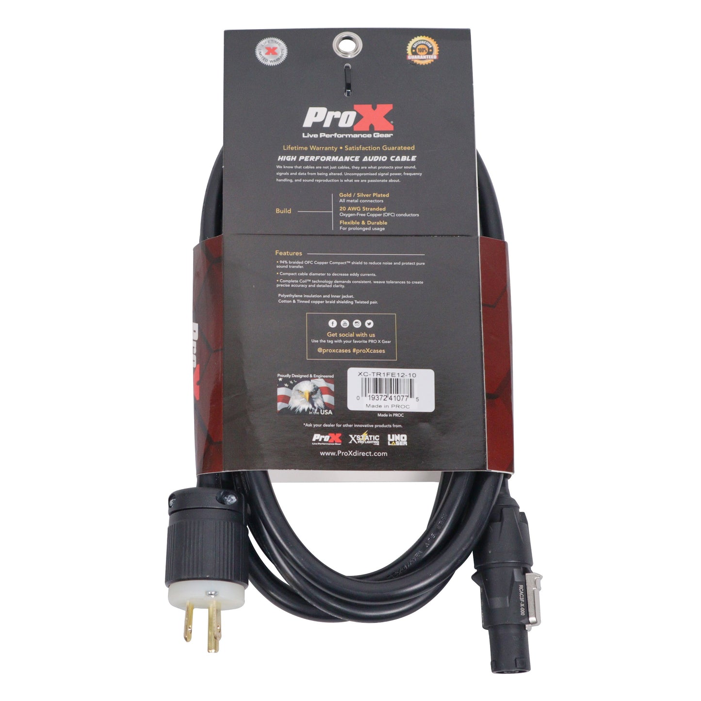 ProX XC-TR1FE12 Edison to powerCON TRUE1 Locking Power Cable | 10 ft