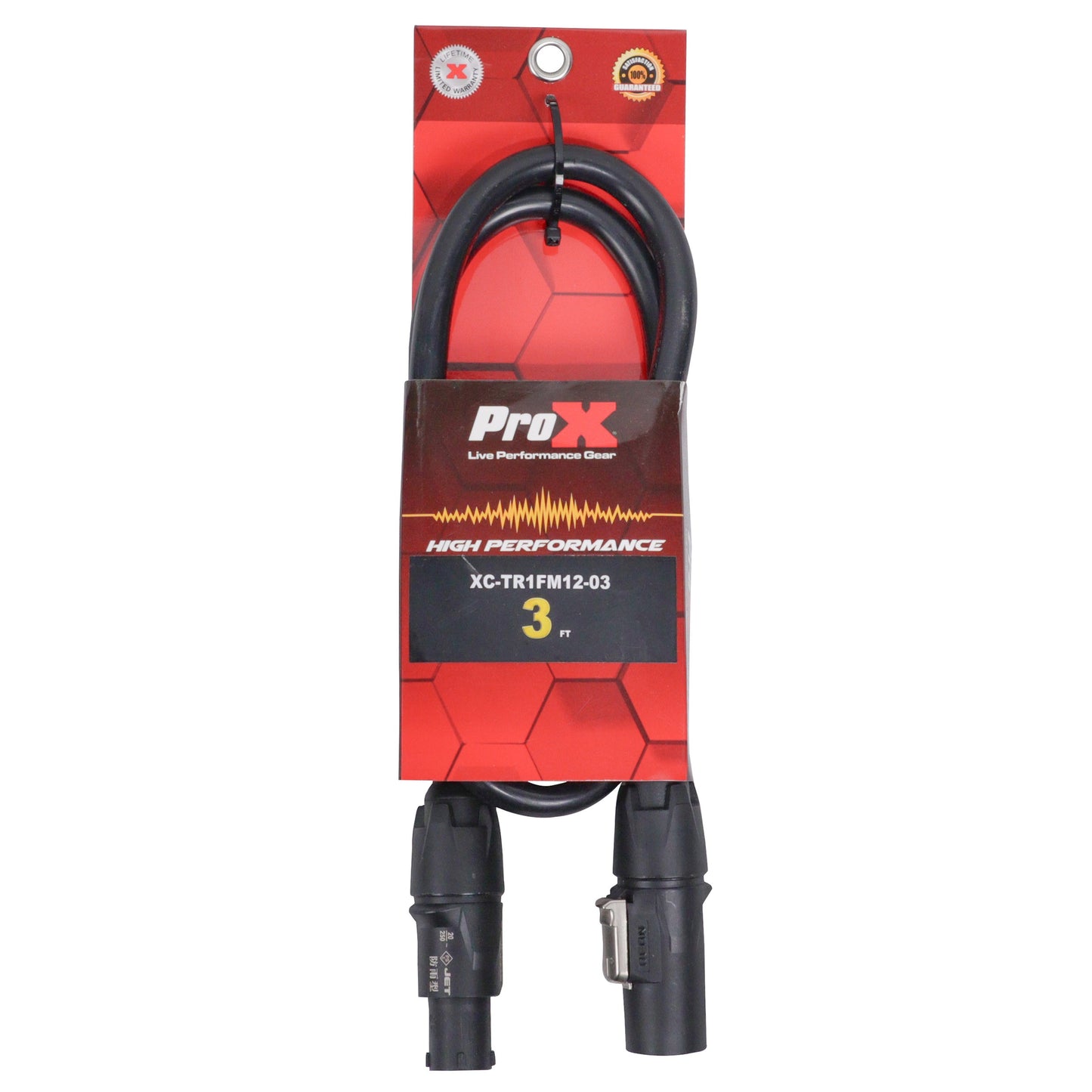 ProX XC-TR1FM12 Male to Female 12AWG Locking Power Cable | 3 ft
