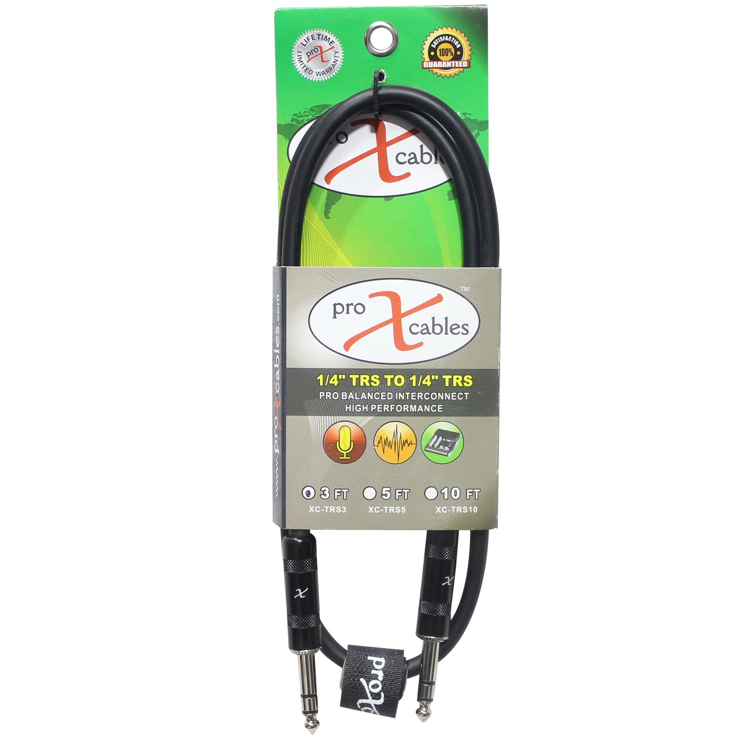 ProX XC-TRS Balanced 1/4" TRS-M to TRS-M OFC Audio Cable | 3 ft