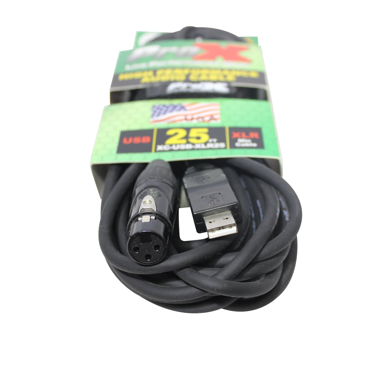 ProX XLR-F to USB Audio Cable XLR Mic to Computer Passive Cable | 25 Ft