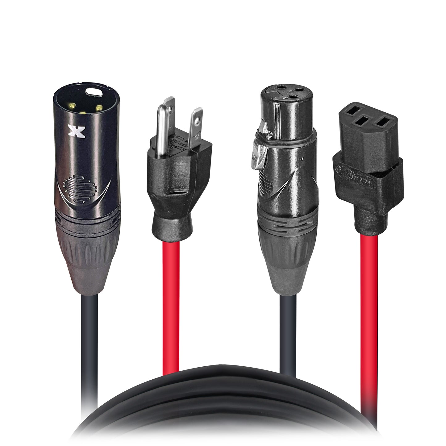 ProX XLR Audio and Power Combo Cable For PA and DJ Speakers | 25 ft