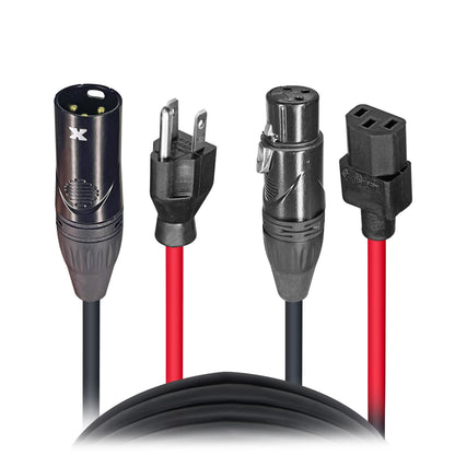 ProX XLR Audio and Power Combo Cable For PA and DJ Speakers | 25 ft