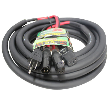 ProX XLR Audio and Power Combo Cable For PA and DJ Speakers | 25 ft