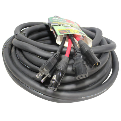 ProX XLR Audio and Power Combo Cable For PA and DJ Speakers | 50 ft