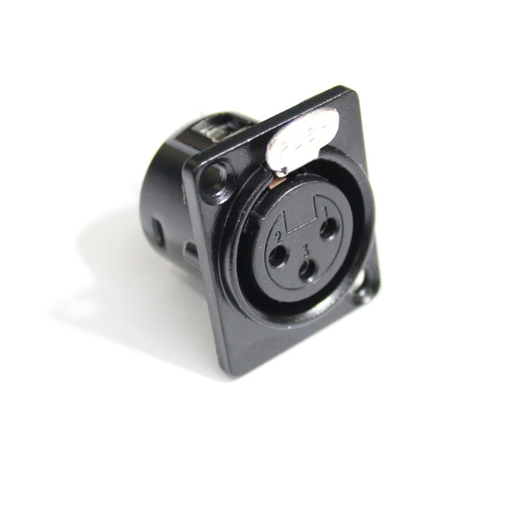 ProX XLR Panel Mount Connector 3-Pin Black Install Connector | Female