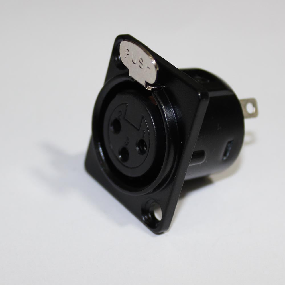 ProX XLR Panel Mount Connector 3-Pin Black Install Connector | Female