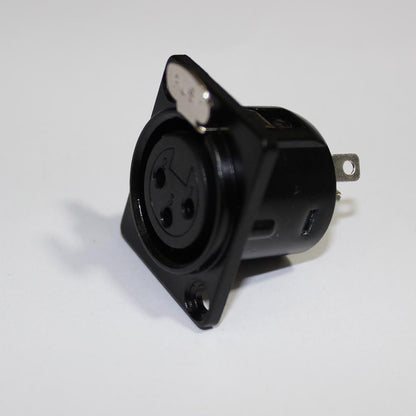 ProX XLR Panel Mount Connector 3-Pin Black Install Connector | Female