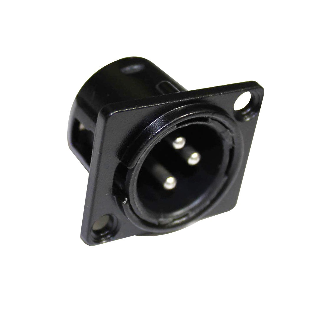 ProX XLR Panel Mount Connector 3-Pin Black Install Connector | Male