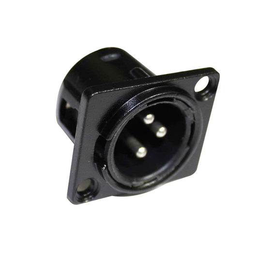 ProX XLR Panel Mount Connector 3-Pin Black Install Connector | Male