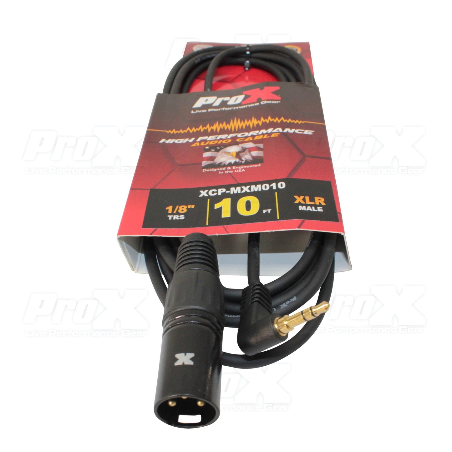 ProX 3.5mm TRS Mini to XLR Male Cable Unbalanced OFC Premium Audio | 10 ft