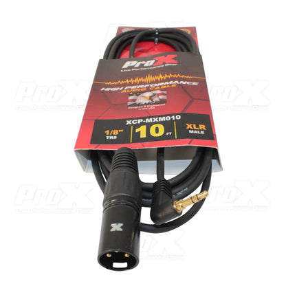 ProX 3.5mm TRS Mini to XLR Male Cable Unbalanced OFC Premium Audio | 10 ft