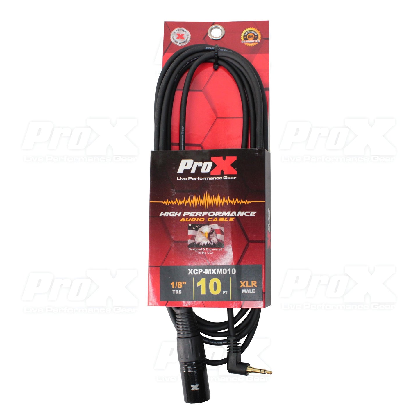 ProX 3.5mm TRS Mini to XLR Male Cable Unbalanced OFC Premium Audio | 10 ft