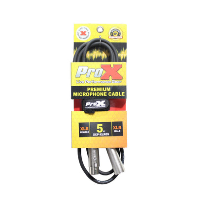 ProX XLR Balanced Audio Cable OFC Mic Cable With All-Metal Connectors | 5 ft