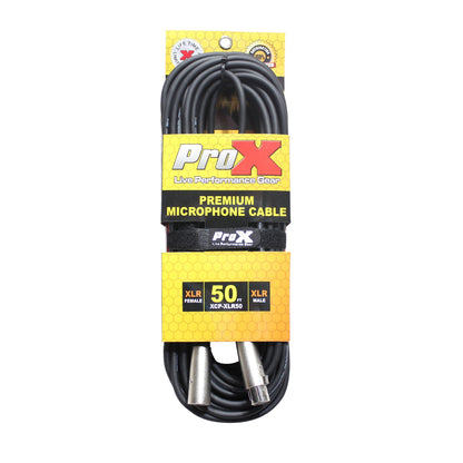 ProX XLR Balanced Audio Cable OFC Mic Cable With All-Metal Connectors | 50 ft