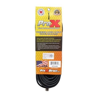ProX XLR Balanced Audio Cable OFC Mic Cable With All-Metal Connectors | 50 ft