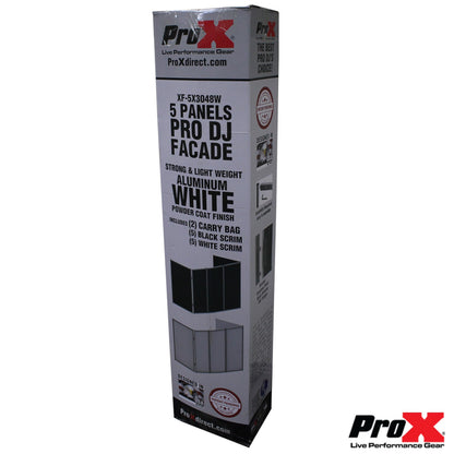 ProX 5-Panel DJ Facade Aluminum Scrim Frame With Quick Release Hinges | White