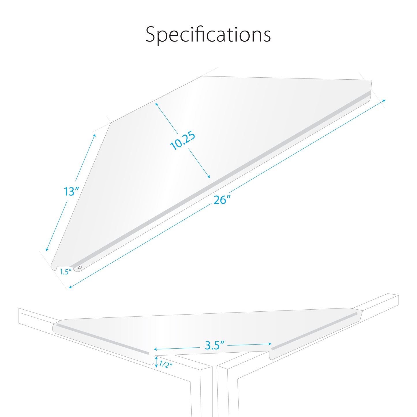 ProX Universal Set of Corner Shelves for DJ Facades | White