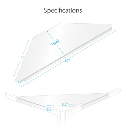 ProX Universal Set of Corner Shelves for DJ Facades | White