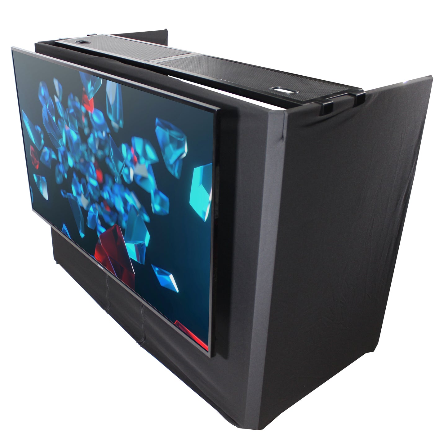 ProX XF-MESAMEDIAMK2 DJ Facade TV Workstation With Scrims and Bag