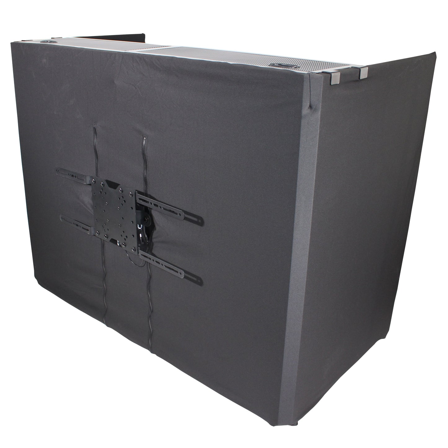 ProX XF-MESAMEDIAMK2 DJ Facade TV Workstation With Scrims and Bag