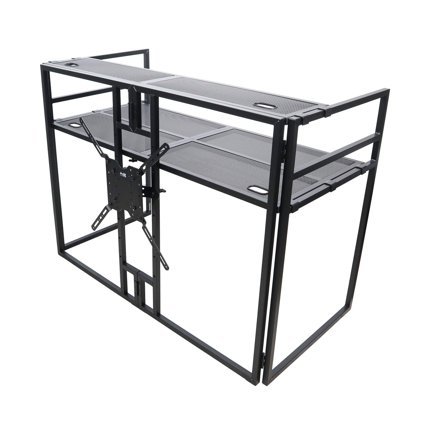ProX XF-MESAMEDIAMK2 DJ Facade TV Workstation With Scrims and Bag