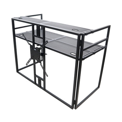ProX XF-MESAMEDIAMK2 DJ Facade TV Workstation With Scrims and Bag