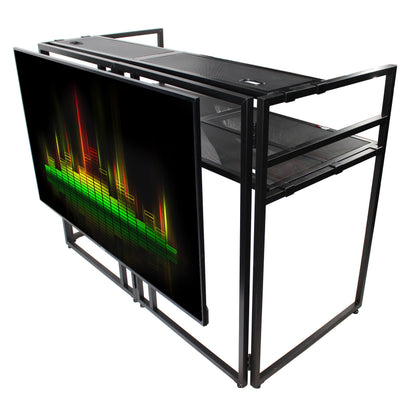 ProX XF-MESAMEDIAMK2 DJ Facade TV Workstation With Scrims and Bag