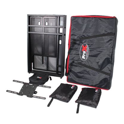 ProX XF-MESAMEDIAMK2 DJ Facade TV Workstation With Scrims and Bag