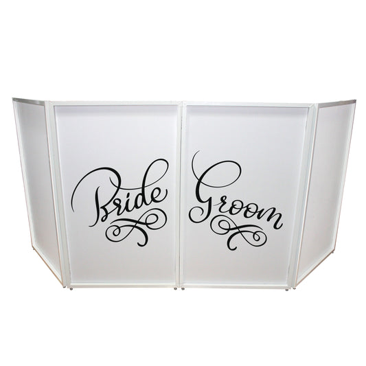 ProX Facade Enhancement Scrim Lycra DJ Facade Cover | Bride and Groom | Set of 2