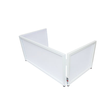 ProX Tabletop DJ Facade 4-Panel Foldable Booth With Scrims | White