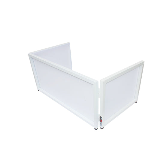 ProX Tabletop DJ Facade 4-Panel Foldable Booth With Scrims | White