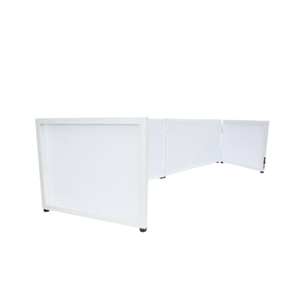 ProX Tabletop DJ Facade 4-Panel Foldable Booth With Scrims | White