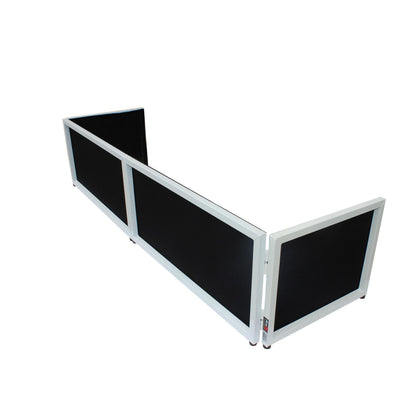 ProX Tabletop DJ Facade 4-Panel Foldable Booth With Scrims | White