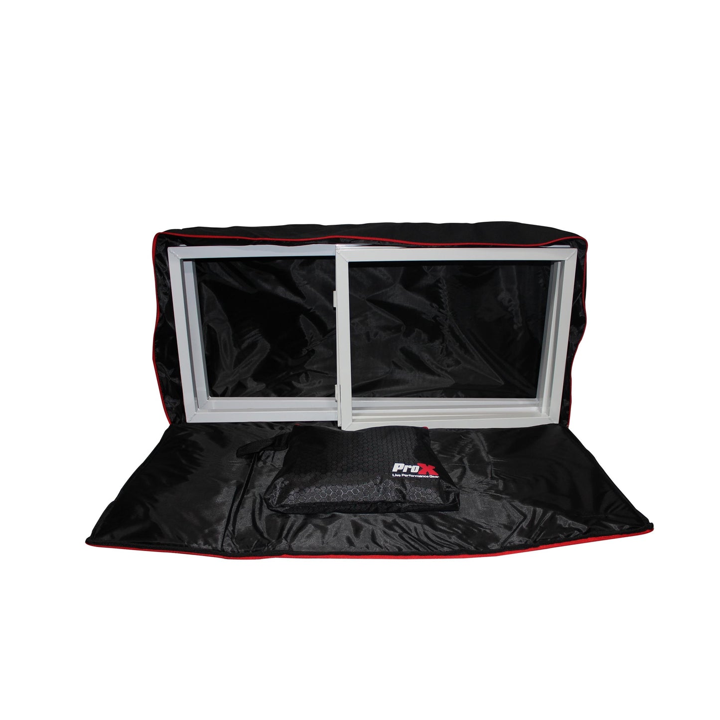 ProX Tabletop DJ Facade 4-Panel Foldable Booth With Scrims | White