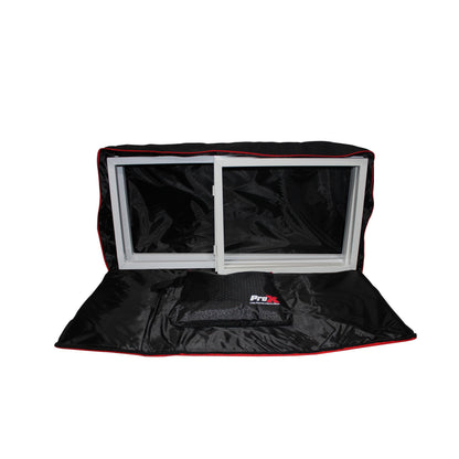 ProX Tabletop DJ Facade 4-Panel Foldable Booth With Scrims | White