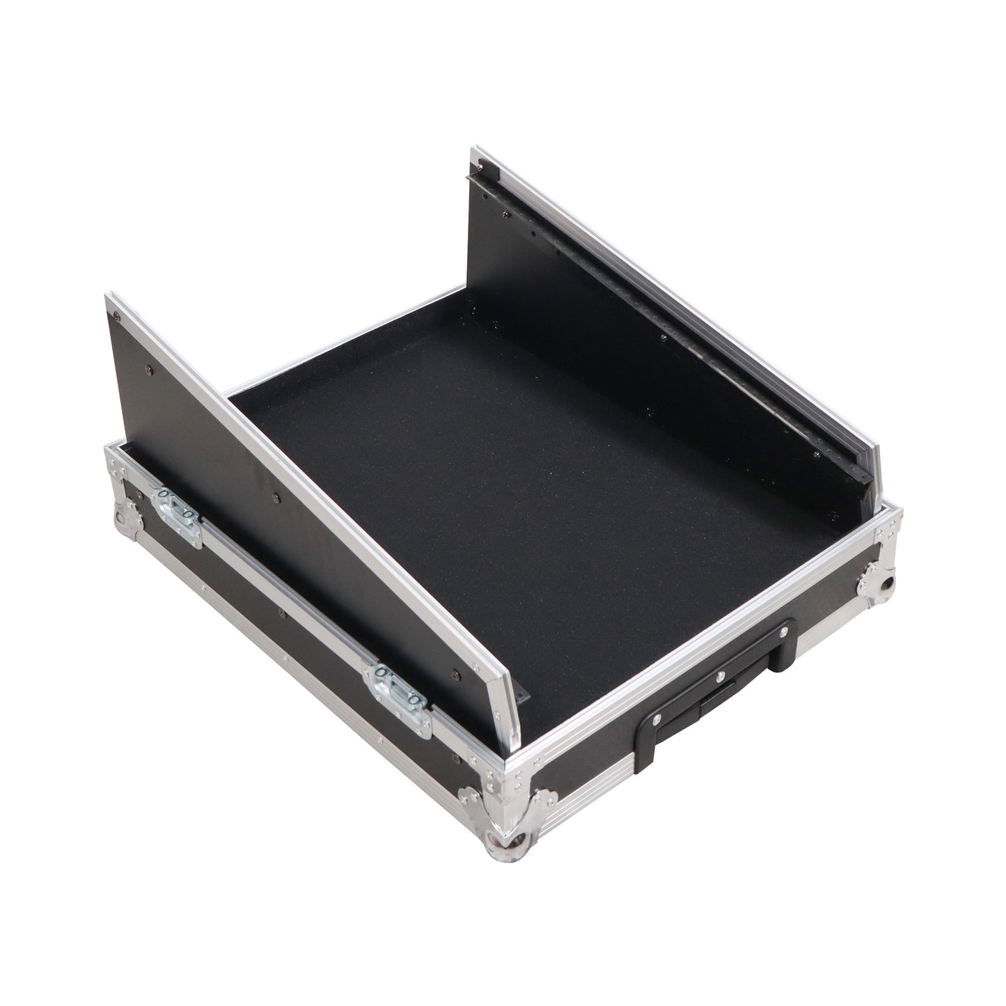 ProX 19" Slant Mixer Flight Case ATA Road Case With Laptop Shelf | 14U | Silver on Black