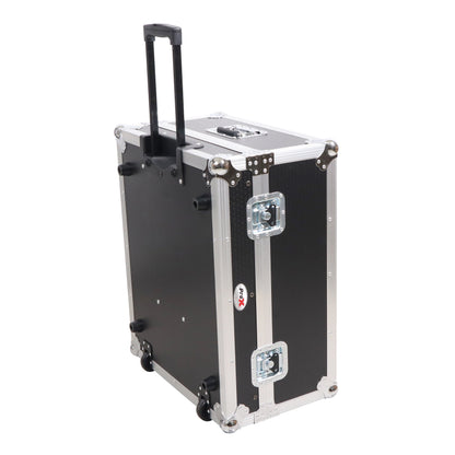 ProX 19" Slant Mixer Flight Case ATA Road Case With Laptop Shelf | 14U | Silver on Black