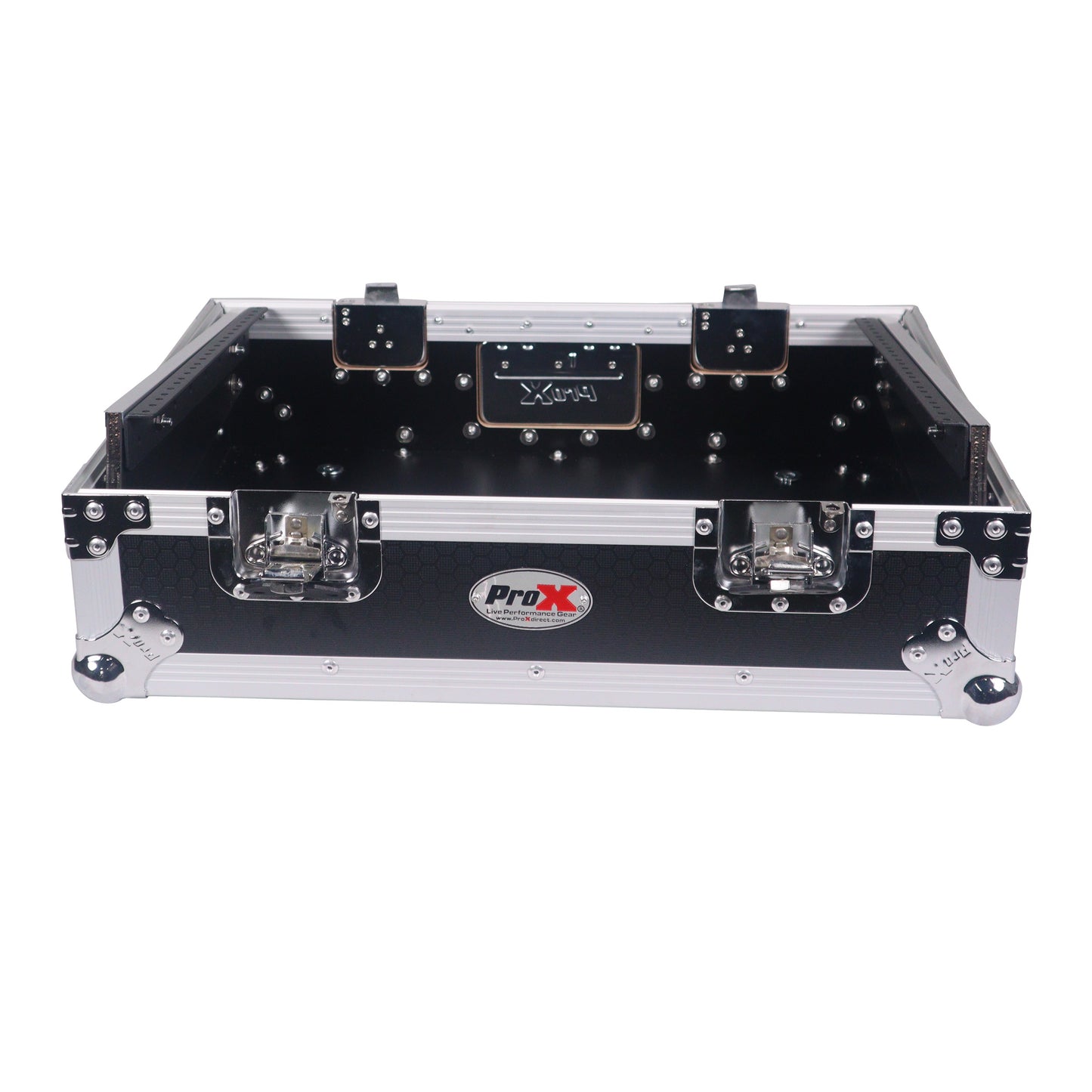 ProX 19" Slant Mixer Flight Case ATA Road Case With Laptop Shelf | 8U | Black/Silver